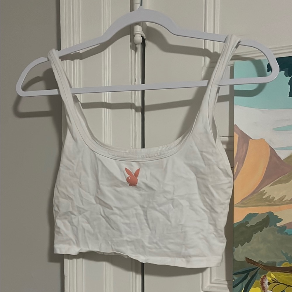 Playboy White Crop Top